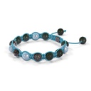 Shamballa Jewels 8mm Black Gold, Black Diamond & Aqua Shamballa Braided Bracelet (Right View)