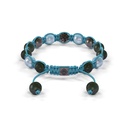 Shamballa Jewels 8mm Black Gold, Black Diamond & Aqua Shamballa Braided Bracelet (Back View)