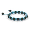 Shamballa Jewels 8mm Black Gold, Black Diamond & Aqua Shamballa Braided Bracelet (Left View)