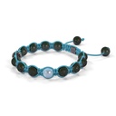 Shamballa Jewels 8mm Black Gold, Black Diamond & Aqua Shamballa Braided Bracelet (Right View)