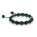 Shamballa Jewels 8mm Black Gold, Black Diamond & Emerald Shamballa Braided Bracelet (Left View)