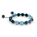 Shamballa Jewels 8mm Black Gold, Sapphire & Aqua Shamballa Braided Bracelet (Left View)