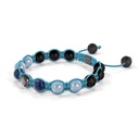 Shamballa Jewels 8mm Black Gold, Sapphire & Aqua Shamballa Braided Bracelet (Right View)