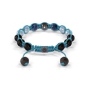 Shamballa Jewels 8mm Black Gold, Sapphire & Aqua Shamballa Braided Bracelet (Back View)