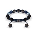 Shamballa Jewels 8mm Black Gold, Black Diamond, Sapphire & Aqua Shamballa Braided Bracelet (Back View)