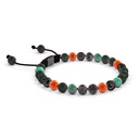Shamballa Jewels 6mm Black Gold, Black Diamond, Carnelian & Emerald Non-Braided Shamballa Bracelet (Left View)