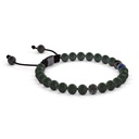 Shamballa Jewels 6mm Black Gold, Black Diamond & Blue Sapphire Non-Braided Shamballa Bracelet (Left View)