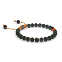 Shamballa Jewels 6mm Black Gold, Black Diamond & Carnelian Non-Braided Shamballa Bracelet (Left View)