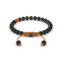 Shamballa Jewels 6mm Black Gold, Black Diamond & Carnelian Non-Braided Shamballa Bracelet (Back View)