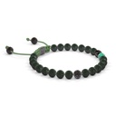 Shamballa Jewels 6mm Black Gold, Black Diamond & Emerald Non-Braided Shamballa Bracelet (Left View)