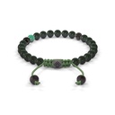 Shamballa Jewels 6mm Black Gold, Black Diamond & Emerald Non-Braided Shamballa Bracelet (Back View)