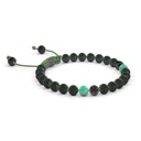 Shamballa Jewels 6mm Black Gold, Black Diamond & Emerald Non-Braided Shamballa Bracelet (Left View)