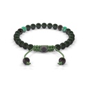 Shamballa Jewels 6mm Black Gold, Black Diamond & Emerald Non-Braided Shamballa Bracelet (Back View)