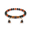 Shamballa Jewels 6mm Black Gold, Black Diamond & Carnelian Non-Braided Shamballa Bracelet (Back View)