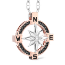 Zancan gold necklace with wind rose pendant and diamonds. #2