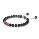 Shamballa Jewels 6mm Black Gold, Black Diamond, Emerald & Carnelian Non-Braided Shamballa Bracelet (Right View)