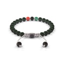 Shamballa Jewels 6mm Black Gold, Black Diamond, Emerald & Carnelian Non-Braided Shamballa Bracelet (Back View)