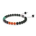 Shamballa Jewels 6mm Black Gold, Black Diamond, Emerald & Carnelian Non-Braided Shamballa Bracelet (Right View)