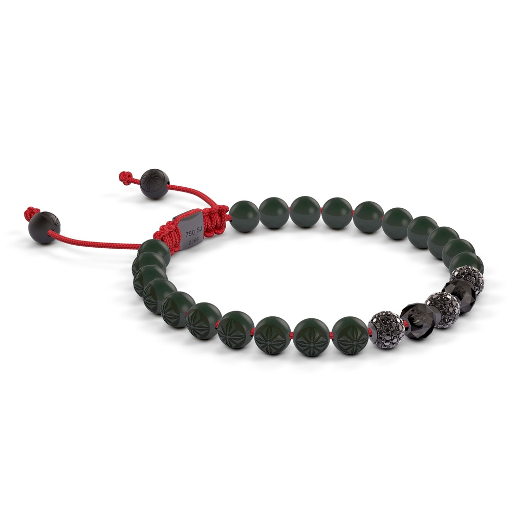 Shamballa Jewels 6mm Black Gold & Black Diamond Non-Braided Shamballa Bracelet (Left View)