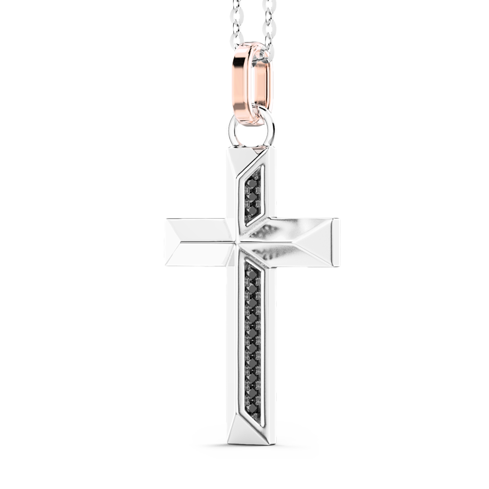 Zancan gold necklace with cross pendant and diamonds. #2