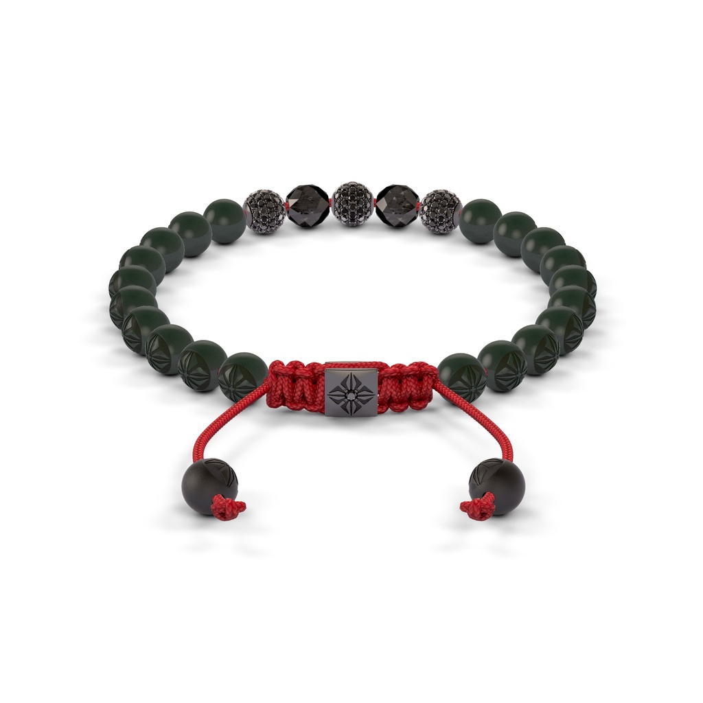 Shamballa Jewels 6mm Black Gold & Black Diamond Non-Braided Shamballa Bracelet (Back View)