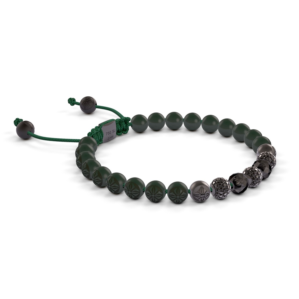 Shamballa Jewels 6mm Black Gold & Black Diamond Non-Braided Shamballa Bracelet (Left View)