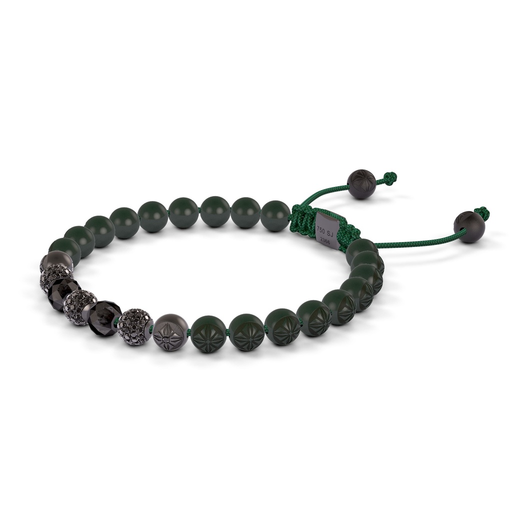 Shamballa Jewels 6mm Black Gold & Black Diamond Non-Braided Shamballa Bracelet (Right View)