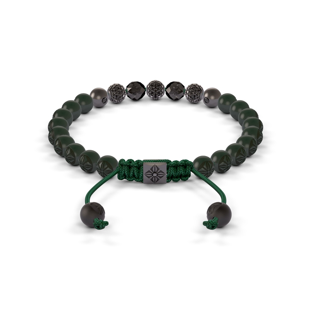 Shamballa Jewels 6mm Black Gold & Black Diamond Non-Braided Shamballa Bracelet (Back View)