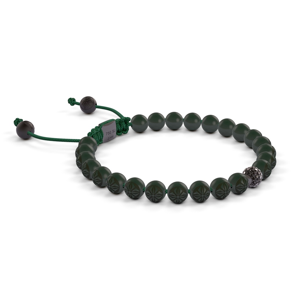 Shamballa Jewels 6mm Black Gold & Black Diamond Non-Braided Shamballa Bracelet (Left View)