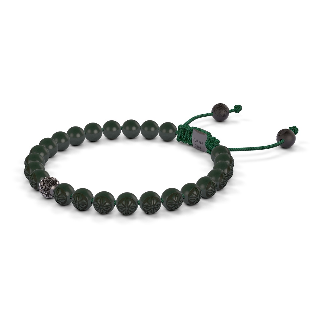 Shamballa Jewels 6mm Black Gold & Black Diamond Non-Braided Shamballa Bracelet (Right View)