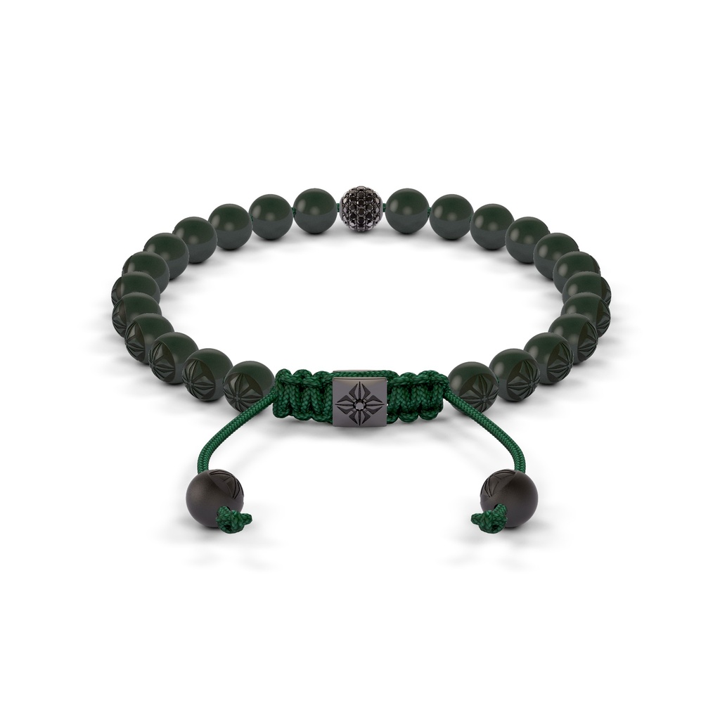 Shamballa Jewels 6mm Black Gold & Black Diamond Non-Braided Shamballa Bracelet (Back View)