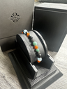FF EXCLUSIVE 1/5 - Multi Size Black Gold, Black Diamond, Emerald, Carnelian, Aqua & Ceramic Non-Braided Shamballa Bracelet#Box