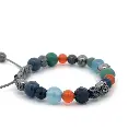 FF EXCLUSIVE 5/5 - Multi Size Black Gold, Black Diamond, Emerald, Carnelian, Amethyst & Aqua Non-Braided Shamballa Bracelet#2