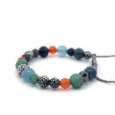 FF EXCLUSIVE 5/5 - Multi Size Black Gold, Black Diamond, Emerald, Carnelian, Amethyst & Aqua Non-Braided Shamballa Bracelet#4