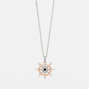 Zancan gold necklace with helm pendant and diamonds. #2