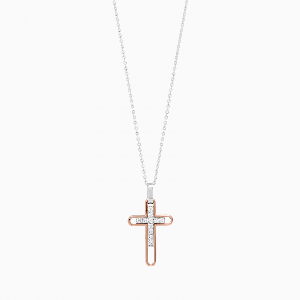 Zancan gold necklace with cross and diamonds. #2