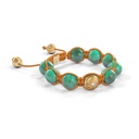 Shamballa Jewels Yellow Gold & Emerald 10mm Shamballa Braided Bracelet (Left View) - D100631