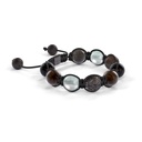 Shamballa Jewels Black Gold & Mixed Sapphire 10mm Shamballa Braided Bracelet (Left View) - D196570