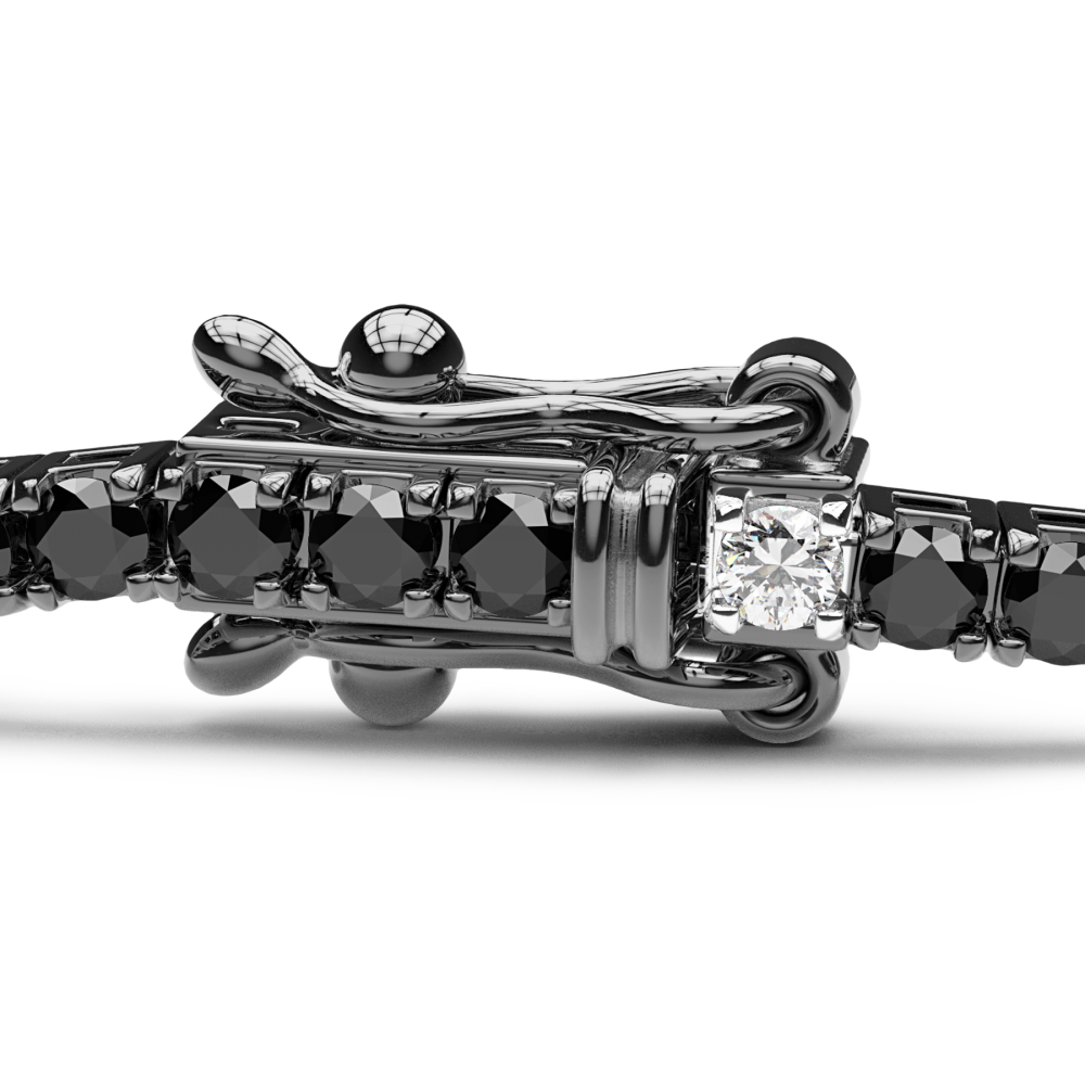 Zancan tennis bracelet in 18kt gold with black and white diamonds. #2