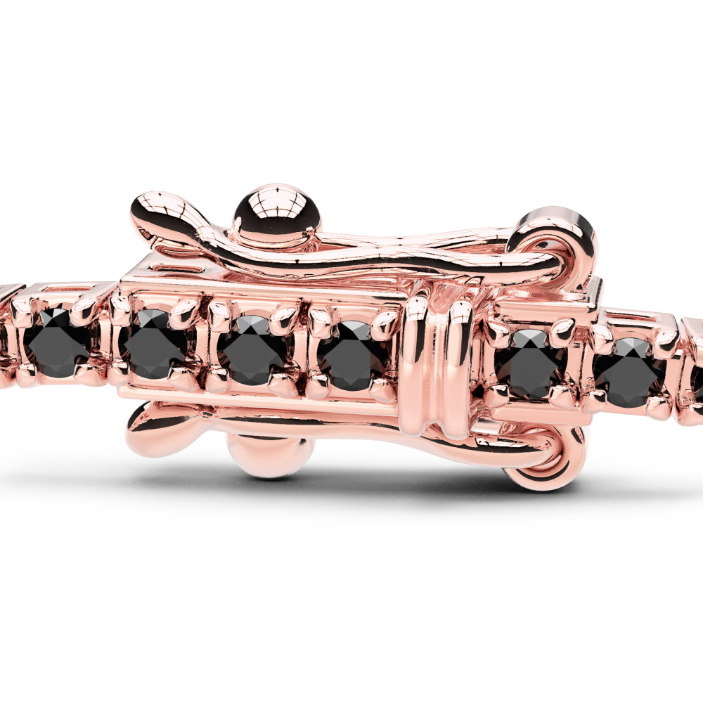 Zancan tennis bracelet in 18kt rose gold with black diamonds. #2