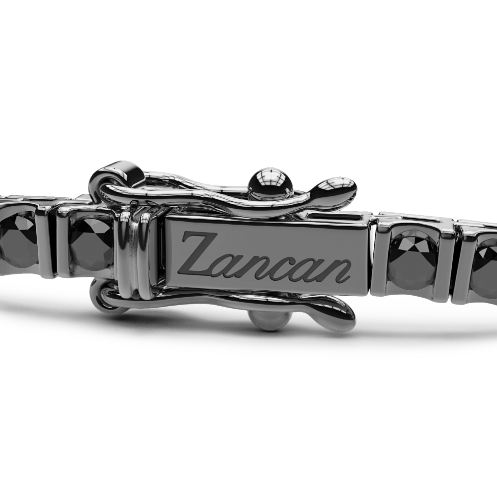 Zancan tennis bracelet in 18kt gold and black diamonds. #2