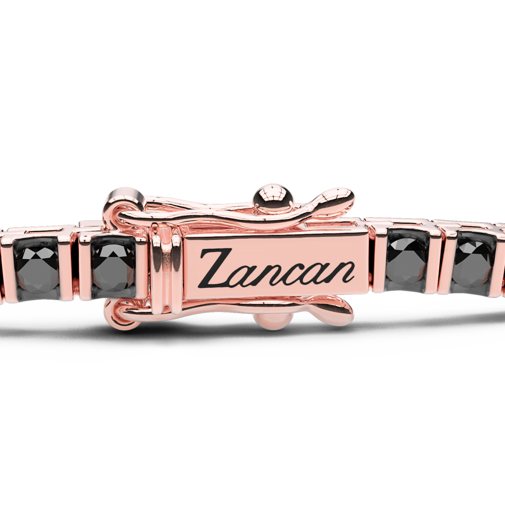 Zancan tennis bracelet in 18kt gold and black diamonds. #2