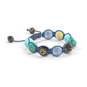 Shamballa Jewels Black Gold Black Diamond & Mixed Semi-Precious 10mm Shamballa Braided Bracelet (Left View) - D186839
