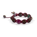 Shamballa Jewels Black Gold, Ruby, Marble & Ebony 10mm Shamballa Braided Bracelet (Left View) - D100668