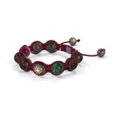 Shamballa Jewels Black Gold, Ruby, Marble & Ebony 10mm Shamballa Braided Bracelet (Right View) - D100668
