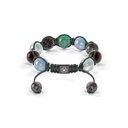 Shamballa Jewels Black Gold, Mixed Sapphire, Aqua, Emerald & Ebony 10mm Shamballa Braided Bracelet (Back View) - D196503