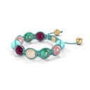 Shamballa Jewels Yellow Gold, Emerald, Sapphire, Ruby & Turquoise 10mm Shamballa Braided Bracelet (Right View) - D190976