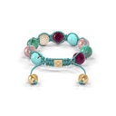 Shamballa Jewels Yellow Gold, Emerald, Sapphire, Ruby & Turquoise 10mm Shamballa Braided Bracelet (Back View) - D190976