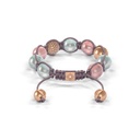 Shamballa Jewels Rose Gold, Diamonds, Pink & Green Sapphire 10mm Shamballa Braided Bracelet (Back View) - D190904