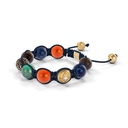 Shamballa Jewels Yellow Gold, Black Diamonds, Emerald, Blue Sapphire & Carnelian 10mm Shamballa Braided Bracelet (Right View) - D191282